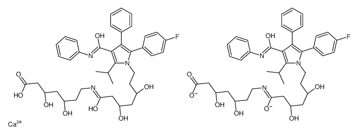 阿托伐他汀-N-(3,5-二羟基-7-庚酸)酰胺(Ca +盐)结构式