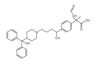 4-(4-(4-(hydroxydiphenylmethyl)-1-piperidinyl)-1-hydroxybutyl)-α,α-dimethylphenylacetic acid, salt with formic acid Structure