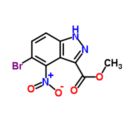 5-溴-4-硝基-1H-吲唑-3-羧酸甲酯结构式