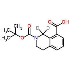 2-{[(2-Methyl-2-propanyl)oxy]carbonyl}(1,1-2H2)-1,2,3,4-tetrahydro-8-isoquinolinecarboxylic acid Structure