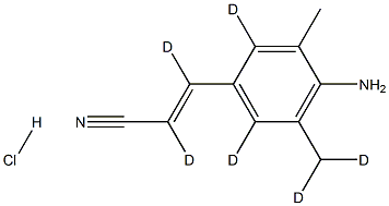 (E)-3-(4-Amino-3,5-dimethylphenyl)acrylonitrile-d6 Hydrochloride结构式