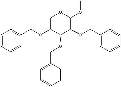 苄基 2,3,4-三-O-苄基-BETA-D-吡喃核糖苷结构式