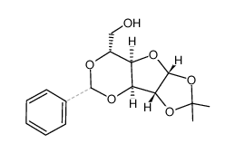 3-O,5-O-Benzylidene-1-O,2-O-isopropylidene-α-D-glucofuranose Structure