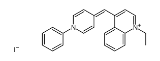 1-ethyl-4-[(1-phenylpyridin-1-ium-4-yl)methylidene]quinoline,iodide Structure
