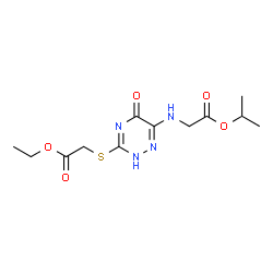 isopropyl ({3-[(2-ethoxy-2-oxoethyl)sulfanyl]-5-oxo-4,5-dihydro-1,2,4-triazin-6-yl}amino)acetate结构式