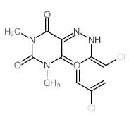 2,4,5,6(1H,3H)-Pyrimidinetetrone, 1,3-dimethyl-, 5-[2-(2,4-dichlorophenyl)hydrazone]结构式