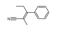 (E)-2-methyl-3-phenylpent-2-enenitrile结构式
