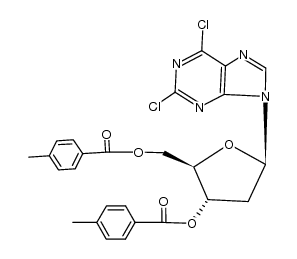 2,6-DICHLORO-9-(2-DEOXY-3,5,DI-O-(4-METHYLBENZOYL-BETA-D-ERYTHROPENTOFURANOSYL)-9H-PURINE) structure