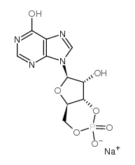 肌苷3'：5'-环一磷酸钠盐结构式