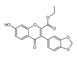 3-benzo[1,3]dioxol-5-yl-7-hydroxy-4-oxo-4H-chromene-2-carboxylic acid ethyl ester结构式