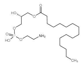 1-棕榈酰基-2-羟基-sn-甘油-3-磷酸乙醇胺结构式