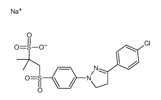 1-[[4-[3-(4-氯苯基)-4,5-二氢代-1H-吡唑-1-基]苯基]磺酰基]-2-甲基丙烷基-2-磺酸钠结构式