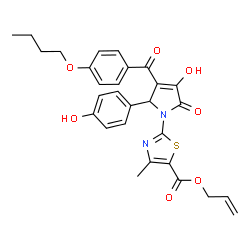 allyl 2-[3-(4-butoxybenzoyl)-4-hydroxy-2-(4-hydroxyphenyl)-5-oxo-2,5-dihydro-1H-pyrrol-1-yl]-4-methyl-1,3-thiazole-5-carboxylate结构式