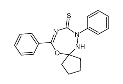 7,10-diphenyl-6-oxa-8,10,11-triazaspiro[4.6]undec-7-ene-9-thione结构式