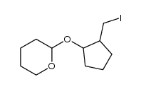2-(2-iodomethyl-cyclopentyloxy)-tetrahydropyran结构式