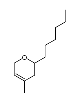 6-Hexyl-4-methyl-5,6-dihydro-2H-pyran结构式