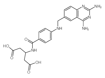 Glutaric acid, 3-[p-[[(2, 4-diamino-6-quinazolinyl)methyl]amino]benzamido]-, monohydrate structure