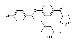 ({3-(4-Chloro-phenyl)-3-[4-(thiazole-2-carbonyl)-phenoxy]-propyl}methyl-amino)-acetic Acid Structure