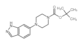 4-(1H-吲唑-6-基)哌嗪-1-甲酸叔丁酯结构式