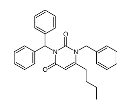 3-Benzhydryl-1-benzyl-6-butyl-1H-pyrimidine-2,4-dione Structure