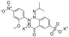 dipotassium 2-[3-(2-methoxy-4-nitrophenyl)-1-(1-methylethyl)triazen-2-yl]-5-sulphonatobenzoate结构式