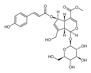 (E)-6-O-对香豆酰鸡屎藤次苷甲酯结构式