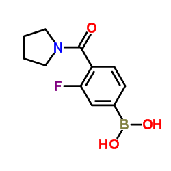 3-氟-4-(吡咯烷-1-羰基)苯基硼酸结构式