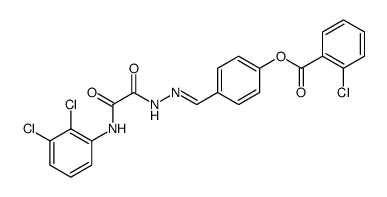 Benzoic acid, 2-chloro-, 4-[[2-[2-[(2,3-dichlorophenyl)amino]-2-oxoacetyl]hydrazinylidene]methyl]phenyl ester Structure