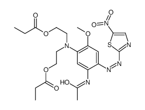 N-[5-[二[2-(1-氧丙氧基)乙基]氨基]-4-甲氧基-2-[(5-硝基-2-噻唑基)偶氮]苯基]乙酰胺结构式