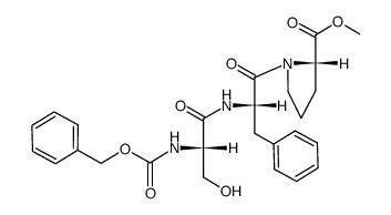 Benzyloxycarbonyl-S-seryl-S-phenylalanyl-S-prolin-methylester结构式