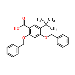 2,4-Bis(benzyloxy)-5-(2-methyl-2-propanyl)benzoic acid结构式