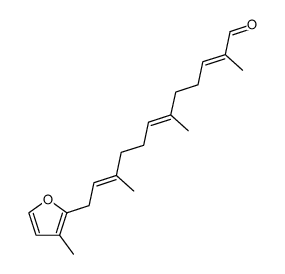 (2E,6E,10E)-2,6,10-trimethyl-12-(3-methylfuran-2-yl)-dodeca-2,6,10-trienal结构式