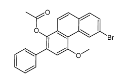 acetic acid 6-bromo-4-methoxy-2-phenyl-phenanthren-1-yl ester结构式