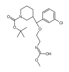 tert-butyl (3R)-3-[(R)-(3-chlorophenyl)-[2-(methoxycarbonylamino)ethoxy]methyl]piperidine-1-carboxylate结构式