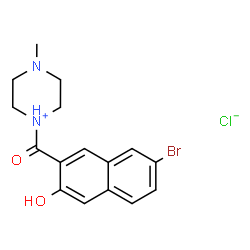 1-[(7-bromo-3-hydroxy-2-naphthyl)carbonyl]-4-methylpiperazinium chloride structure