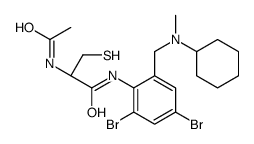(2R)-2-acetamido-N-[2,4-dibromo-6-[[cyclohexyl(methyl)amino]methyl]phenyl]-3-sulfanylpropanamide结构式