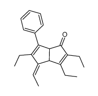 (4E)-2,3,5-triethyl-4-ethylidene-3a,4-dihydro-6-phenylpentalen-1-(6aH)one结构式
