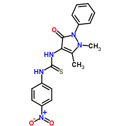 1-(1,5-Dimethyl-3-oxo-2-phenyl-2,3-dihydro-1H-pyrazol-4-yl)-3-(4-nitrophenyl)thiourea结构式