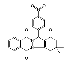 3,3-二甲基-13-(4-硝基-苯基)-2,3,4,13-四氢-吲唑o[1,2-b]二氮杂萘-1,6,11-三酮结构式