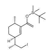 tert-butyl(1-((3S,6S)-3-((R)-1-iodopropan-2-yl)-6-methyl-cyclohex-1-enyl)vinyloxy)dimethylsilane Structure