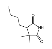 (+/-)-2-(3-Iodopropanyl)-3,3-dimethylsuccinimide结构式