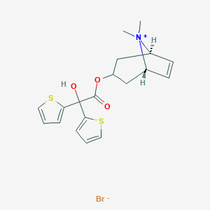 (3-endo)-3-[2-Hydroxy(di-2-thienyl)acetoxy]-8,8-dimethyl-8-azoniabicyclo[3.2.1]oct-6-ene bromide Structure
