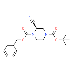 (R)-1-benzyl 4-tert-butyl 2-cyanopiperazine-1,4-dicarboxylate Structure