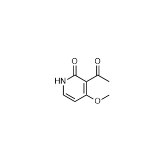 3-乙酰-4-甲氧基吡啶-2(1H)-酮结构式
