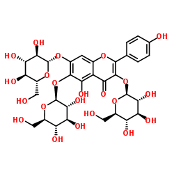 6-Hydroxykaempferol-3,6,7-triglucoside structure