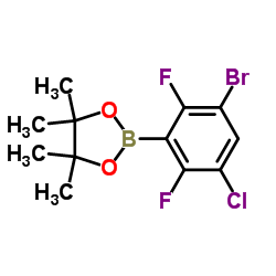 3-Bromo-5-chloro-2,6-difluorophenylboronic acid pinaco ester结构式
