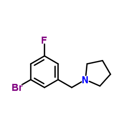 1-(3-Bromo-5-fluorobenzyl)pyrrolidine结构式