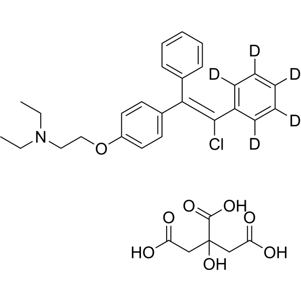 Zuclomiphene-d5 citrate结构式