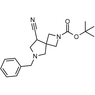 6-苄基-8-氰基-2,6-二氮杂螺[3.4]辛烷-2-羧酸叔丁酯结构式