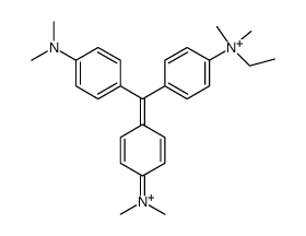 N,N-Dimethyl-4-[α-[4-(dimethylamino)phenyl]-4-(ethyldimethylaminio)benzylidene]-2,5-cyclohexadiene-1-ylideneiminium结构式